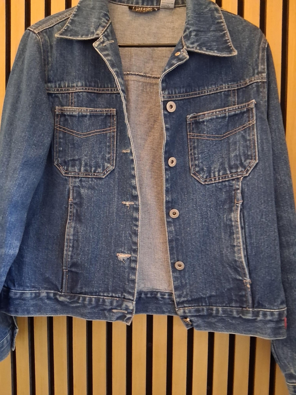 Garage Men's Distressed Blue Denim Jacket
